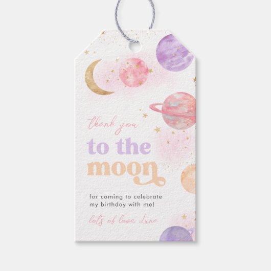 ガールズ宇宙サンキューラベル ギフトタグ (正面)