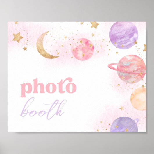 ガールズ宇宙フォトブースサイン ポスター (正面)