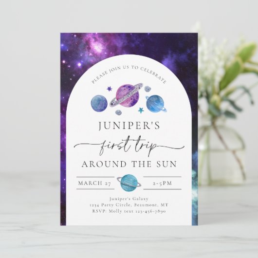 ガールズ宇宙誕生日招待状 |宇宙誕生日 招待状 (スタンド正面)