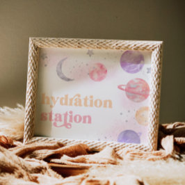 ガールズ宇宙降水ステーションサイン ポスター