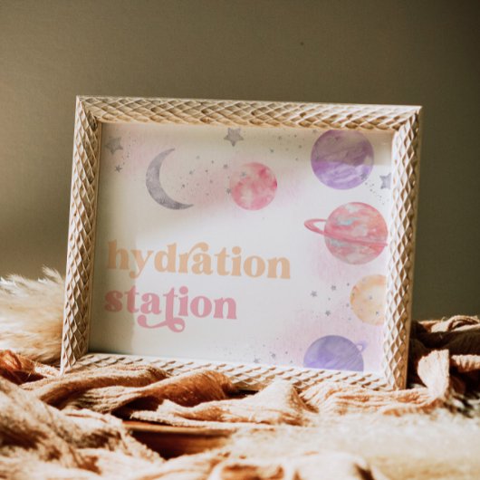 ガールズ宇宙降水ステーションサイン ポスター