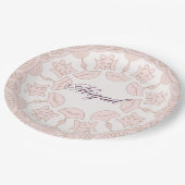 ガールズ宗教的お祝いピンクパターン ペーパープレート (アングル)