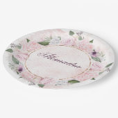 ガールズ宗教的お祝いピンクローズ ペーパープレート (アングル)