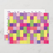 ガールズ建物ブロック誕生日ありがとう ポストカード (正面/裏面)