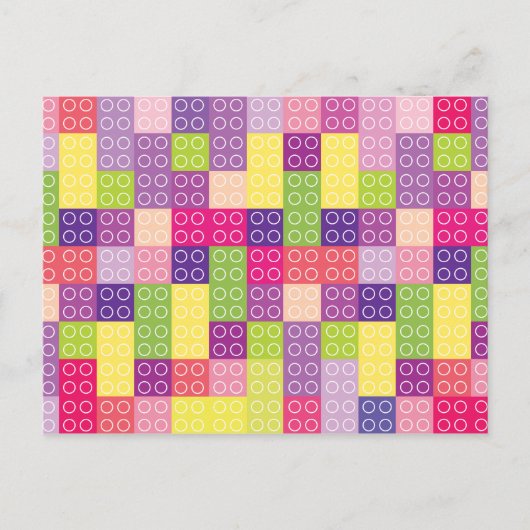 ガールズ建物ブロック誕生日ありがとう ポストカード (正面)