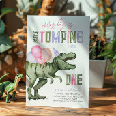 ガールズ恐竜ファースト誕生日招待状 招待状
