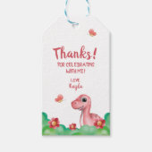 ガールズ恐竜誕生日ありがとう ギフトタグ (正面)