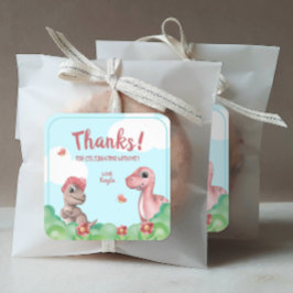 ガールズ恐竜誕生日 感謝してい スクエアシール