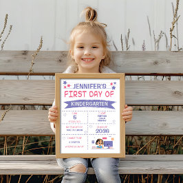 ガールズ新学期紫とピンク ポスター