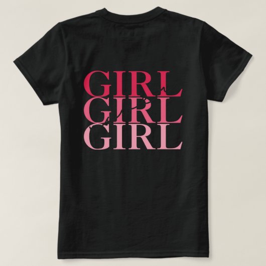 ガールズ書ブラック Tシャツ (デザイン裏面)