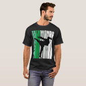 ガールズ空手ブルーオレンジカラーボーイッシュトムボーイダグ Tシャツ (正面フル)