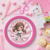 ガールズ空手武術アーツバースデーパーティー ペーパープレート (パーティー)