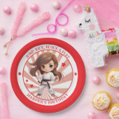 ガールズ空手武術アーツバースデーパーティー ペーパープレート (パーティー)