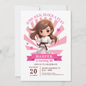 ガールズ空手武術アーツバースデーパーティー 招待状 (正面)