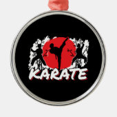 ガールズ空手 – Patriotic Japan 日本のテーマ メタルオーナメント (正面)