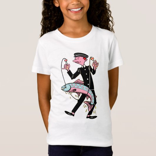ガールズ素晴らしジャージーの魚Tシャツ Tシャツ (正面)