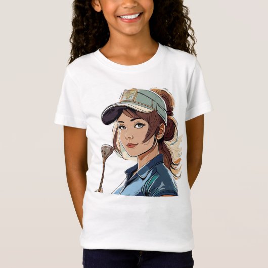 ガールズ素晴らしジャージーゴルフTシャツ Tシャツ (正面)