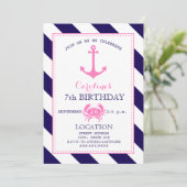 ガールズ航海のバースデーパーティー – いかり+カニ 招待状 (スタンド正面)