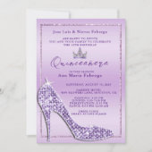 ガールズ薄紫スティレットキンセアニラバースデーパーティー 招待状 (正面)