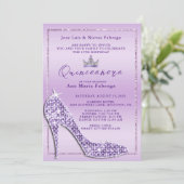 ガールズ薄紫スティレットキンセアニラバースデーパーティー 招待状 (スタンド正面)