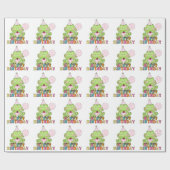 ガールズ誕生日カエルとバルーン包装紙 ラッピングペーパー (フラット)