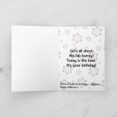 ガールズ誕生日カード – 蝶と花 カード (内部)