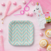 ガールズ誕生日シェブロンコテージシックティーパーティー ペーパープレート (パーティー)