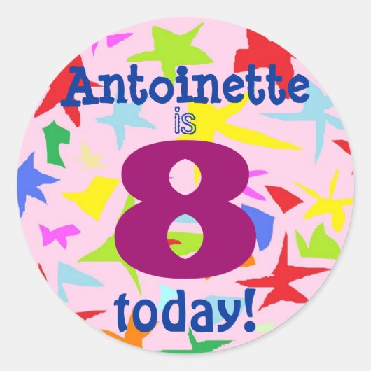 ガールズ誕生日シール ラウンドシール (正面)