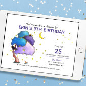 ガールズ誕生日スリープバー誕生日 招待状