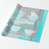ガールズ誕生日ティーパーティーシャビーシックパーソナライズされた ラッピングペーパー (アンロールド)