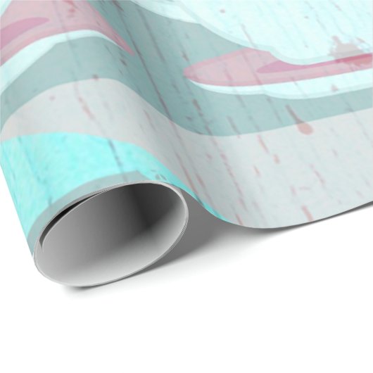 ガールズ誕生日ティーパーティーシャビーシックパーソナライズされた ラッピングペーパー (ロールコーナー)