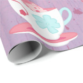 ガールズ誕生日ティーパーティーシャビーシックパーソナライズされた ラッピングペーパー (ロールコーナー)