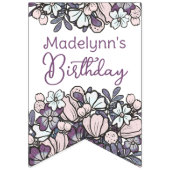 ガールズ誕生日ティーパーティーフローラ バンティングフラッグ (第1の旗)