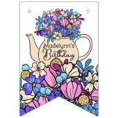 ガールズ誕生日ティーパーティーフローラ バンティングフラッグ (第1の旗)