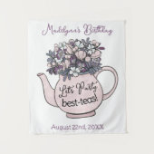 ガールズ誕生日ティーパーティーレッツパーティー タペストリー (正面)