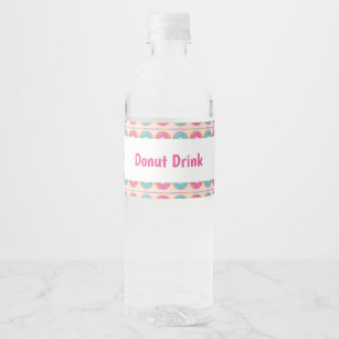 ガールズ誕生日ドーナツパーティー- Drink Labels ペットボトルラベル