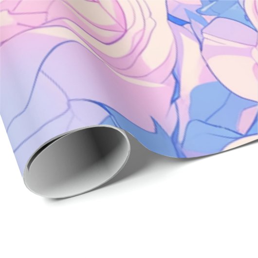 ガールズ誕生日パステルロフィフローララッピング紙 ラッピングペーパー (ロールコーナー)