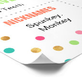 ガールズ誕生日ミントティール(緑がかった色)ピンクサード誕生日 ポスター (角)