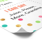 ガールズ誕生日ミントティール(緑がかった色)ピンクセカンド誕生日 ポスター (角)