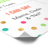 ガールズ誕生日ミントティール(緑がかった色)ピンクファースト誕生日 ポスター (角)