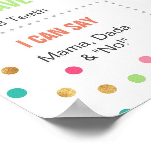 ガールズ誕生日ミントティール（緑がかった色）ピンクファースト誕生日 ポスター (角)