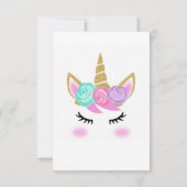 ガールズ誕生日ユニコーンテーマ サンキューカード (裏面)