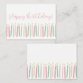 ガールズ誕生日ラベル ノートカード (正面/裏面)