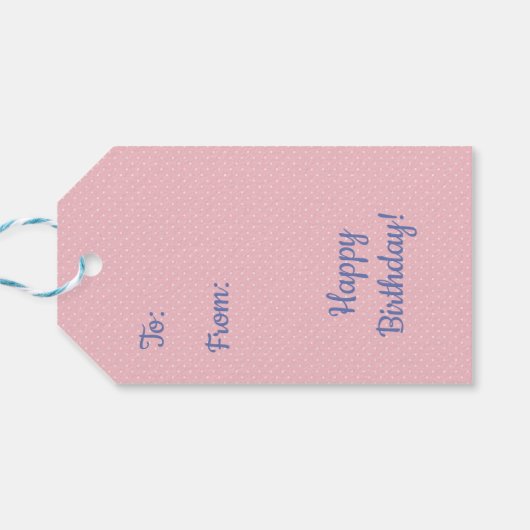 ガールズ誕生日レインボウズ蝶と水玉模様 ギフトタグ (裏面横)