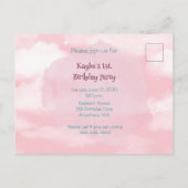 ガールズ誕生日列車招待状はがき インビテーションポストカード (裏面)