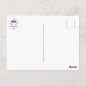 ガールズ誕生日招待状ユニコーンテーマ ポストカード (裏面)