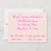 ガールズ誕生日招待状 招待状 (裏面)