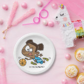 ガールズ遊バスケットボール紙プレート ペーパープレート (パーティー)