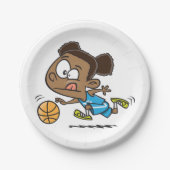 ガールズ遊バスケットボール紙プレート ペーパープレート (正面)