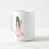 ガールズ運ペットバニーと名前をカスタムする コーヒーマグカップ (正面左)